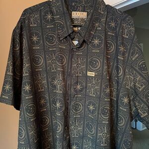 DIXXON party shirt- The Card, 2XL. Black and Gold Men's Shirt